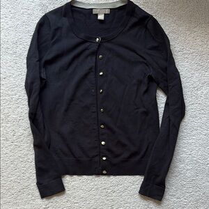 Black Button-Up Cardigan Banana Republic S Extra Fine Merino